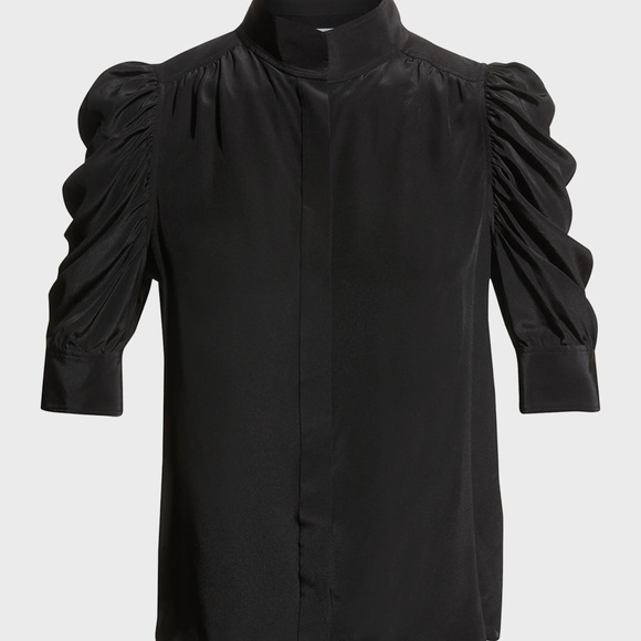 Frame Gillian silk collared puff sleeve blouse - Picture 1 of 6